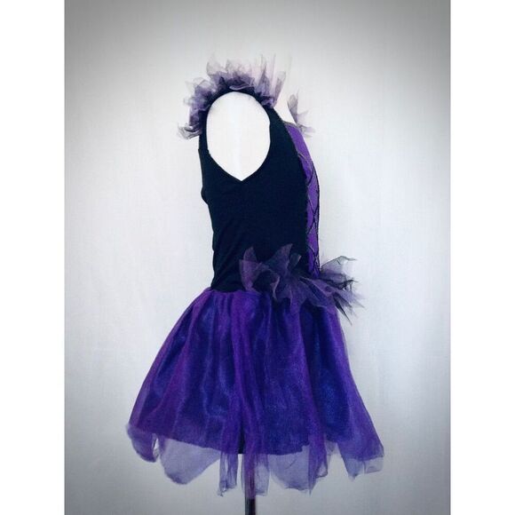 NEW Toddler Girls 4 Purple Witch Halloween Tutu Costume - Picture 4 of 5